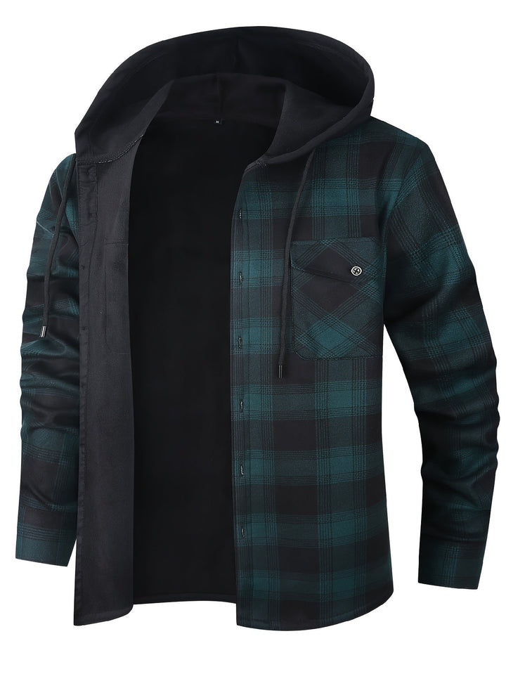 Desmond | Geruite Hooded Shirt Jacket