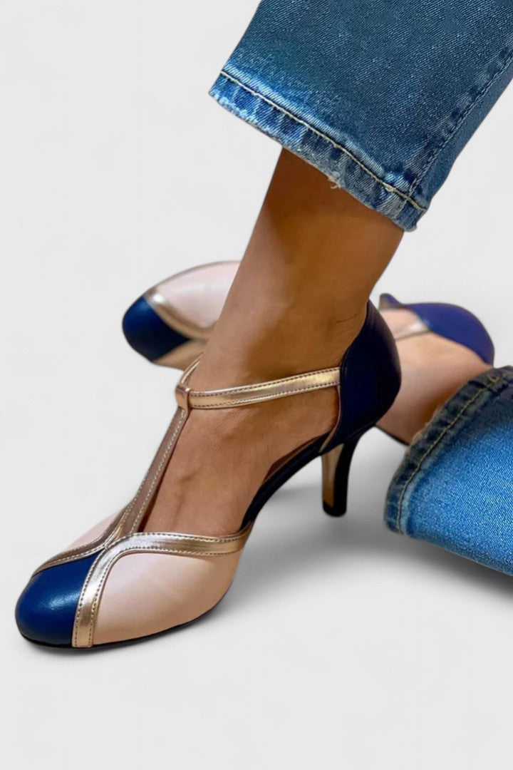 Veronica | Klassieke T-Strap Gesloten Neus Hakken