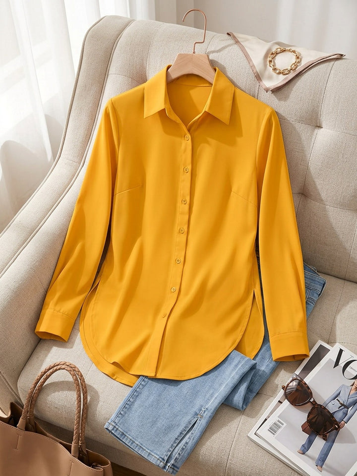 Quinn | Verfijnde Knop-Voorkant Blouse