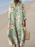 Colette | Retro Bloemen Waterverf Jurk