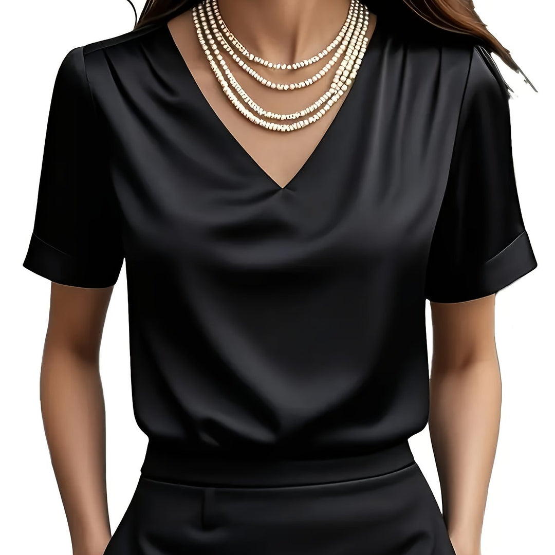 Estelle | Gedrapeerde V-Hals Blouse