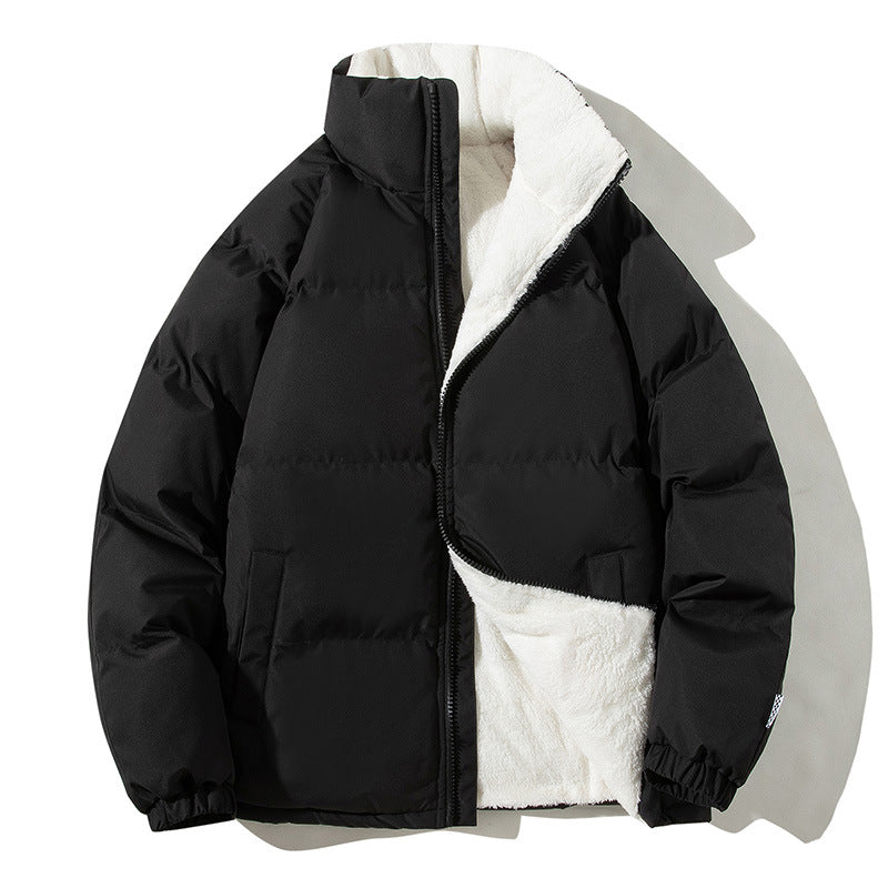Unisex winterjas met opstaande kraag, teddyvoering en zakken