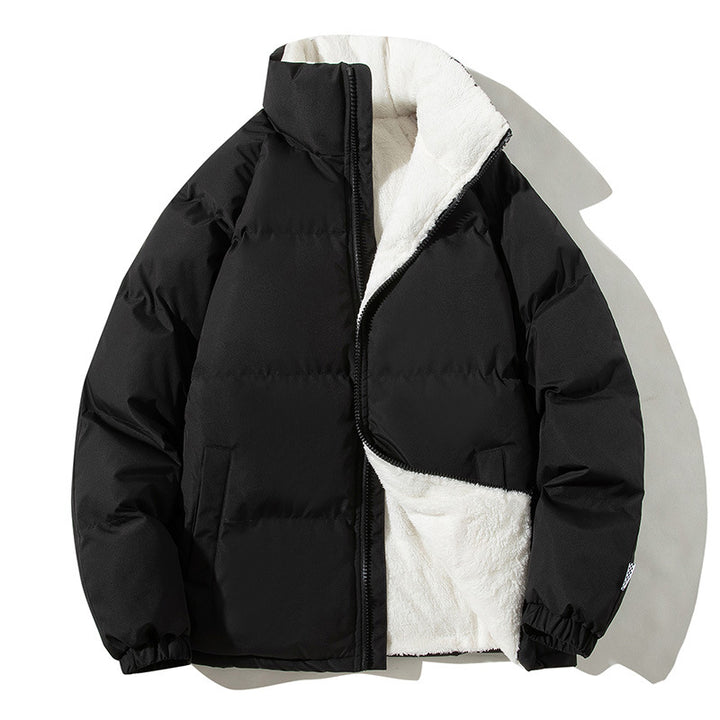 Unisex winterjas met opstaande kraag, teddyvoering en zakken