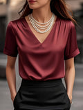 Estelle | Gedrapeerde V-Hals Blouse