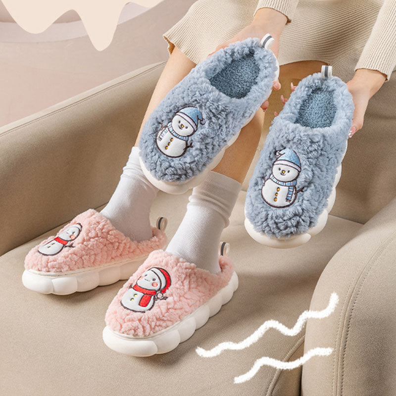 Pluche sneeuwpop pantoffels met dikke antislipzool