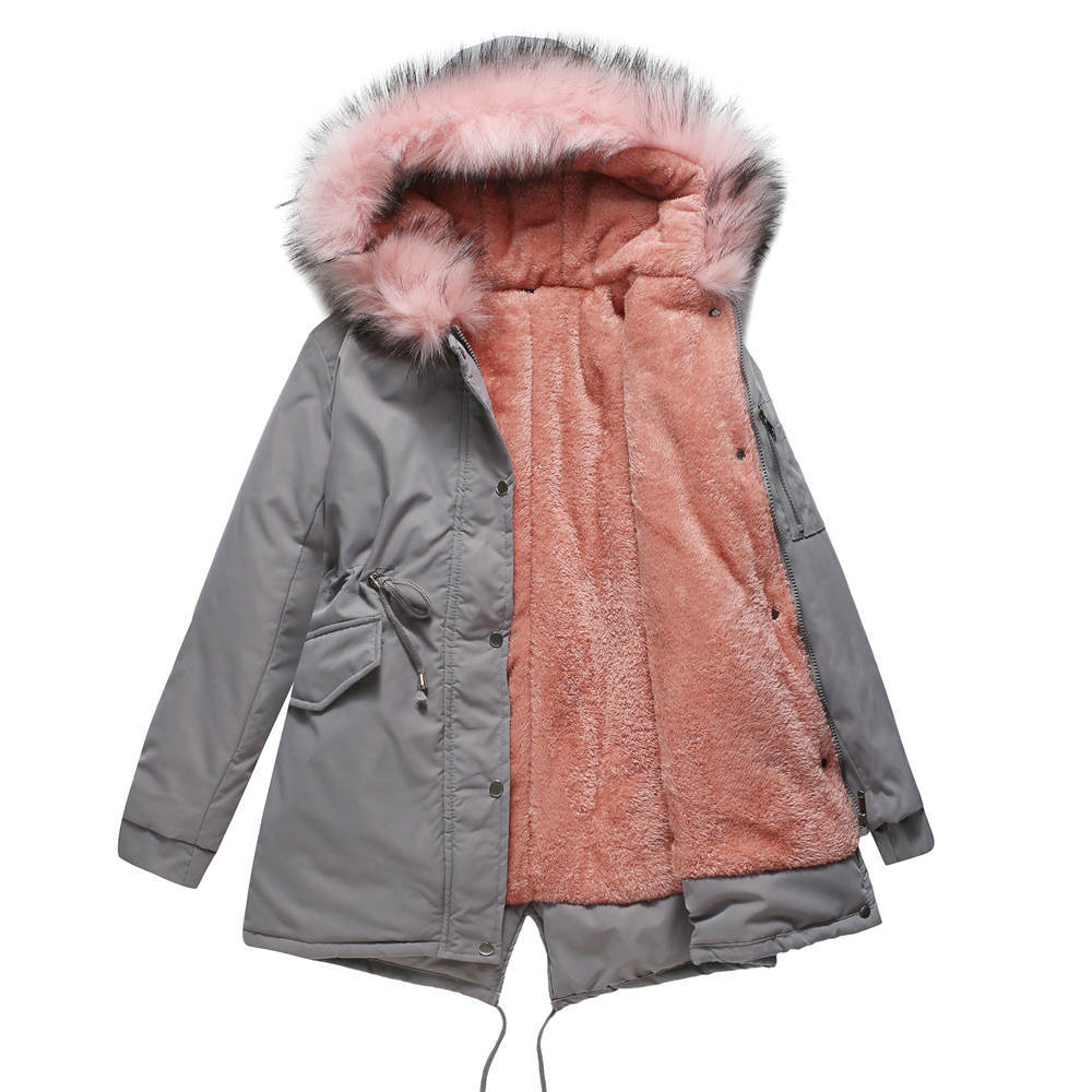 Gewatteerde parka met capuchon en warme fleecevoering