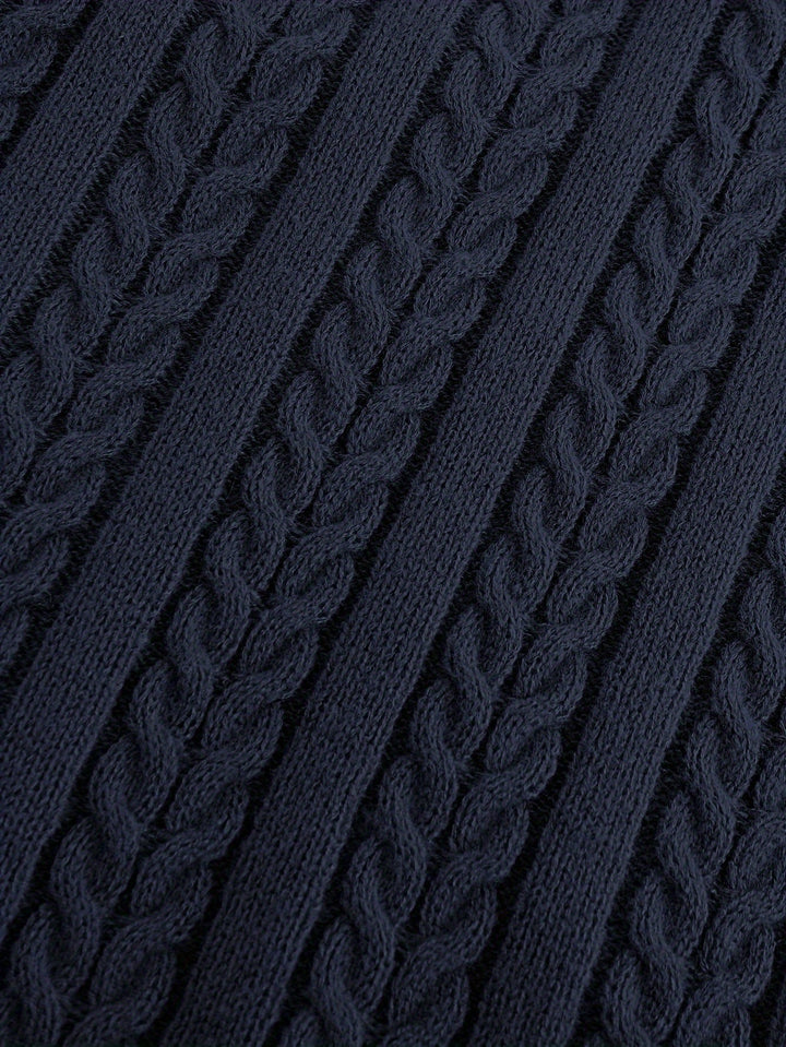 Gideon | Kabelgebreide V-Hals Sweater Vest