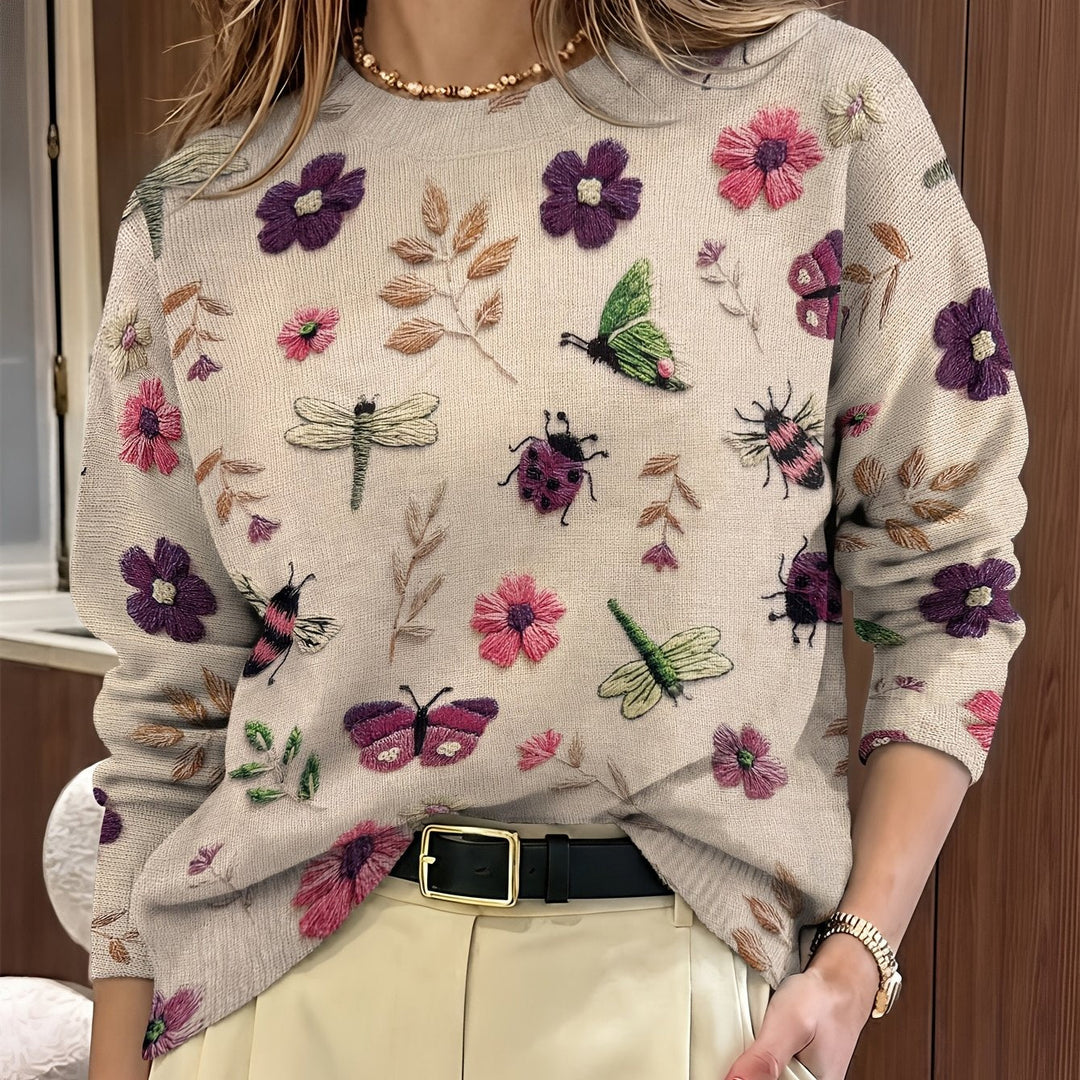 Elsie | Botanische Print Crewneck Trui