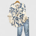 Althea | Elegante Ruffle Mouw Bloemen Blouse