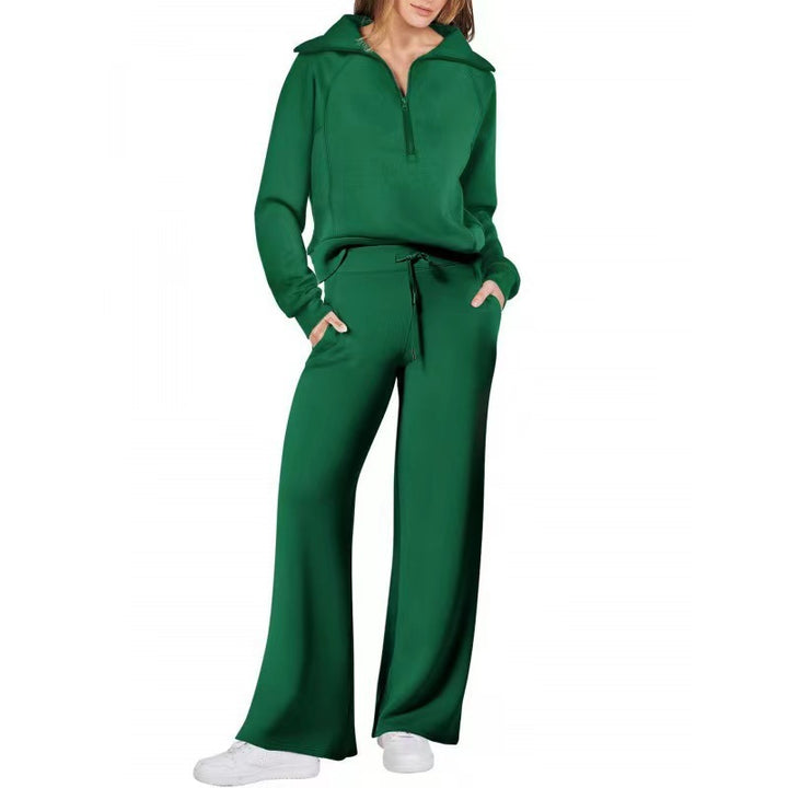 Sportieve tweedelige damesset in effen kleur voor herfst en winter
