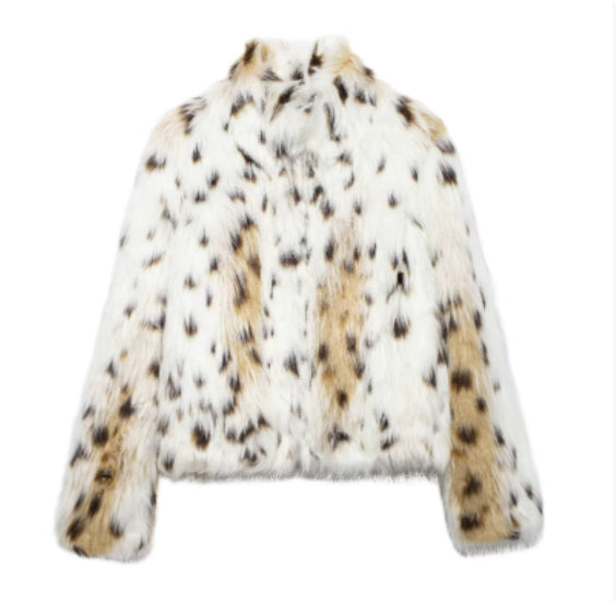 Korte teddyjas voor dames met revers, zacht en warm voor de winter