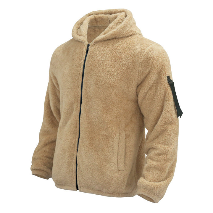 Teddy jas heren met capuchon, omkeerbaar en warm