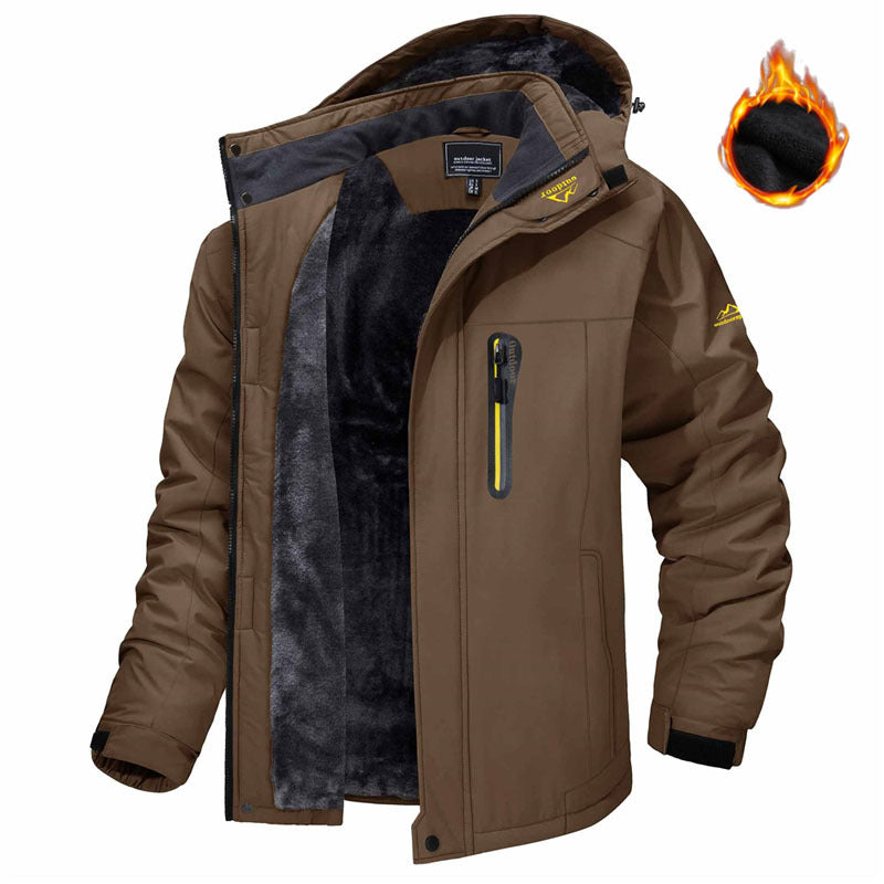 Gevoerde parka met capuchon, wind- en waterafstotend tot 7XL