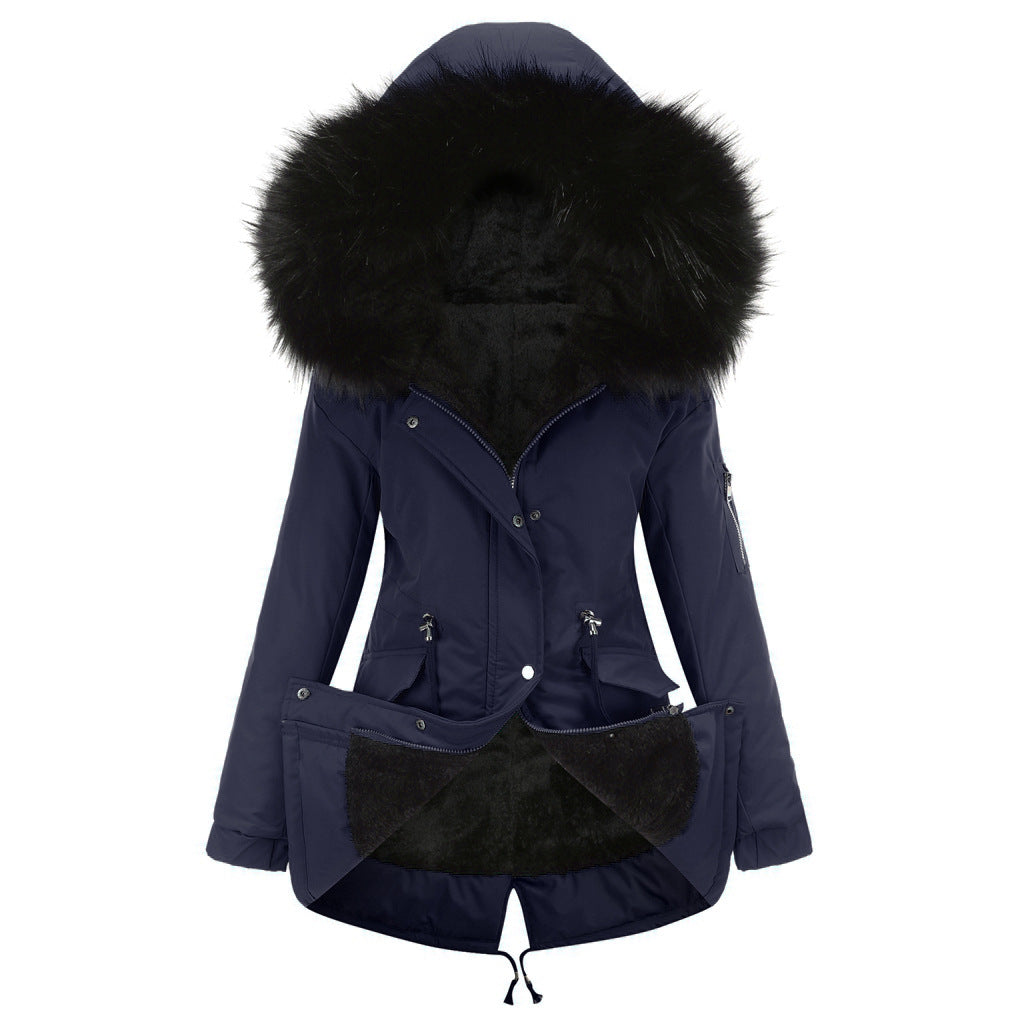 Gewatteerde parka met capuchon en warme fleecevoering