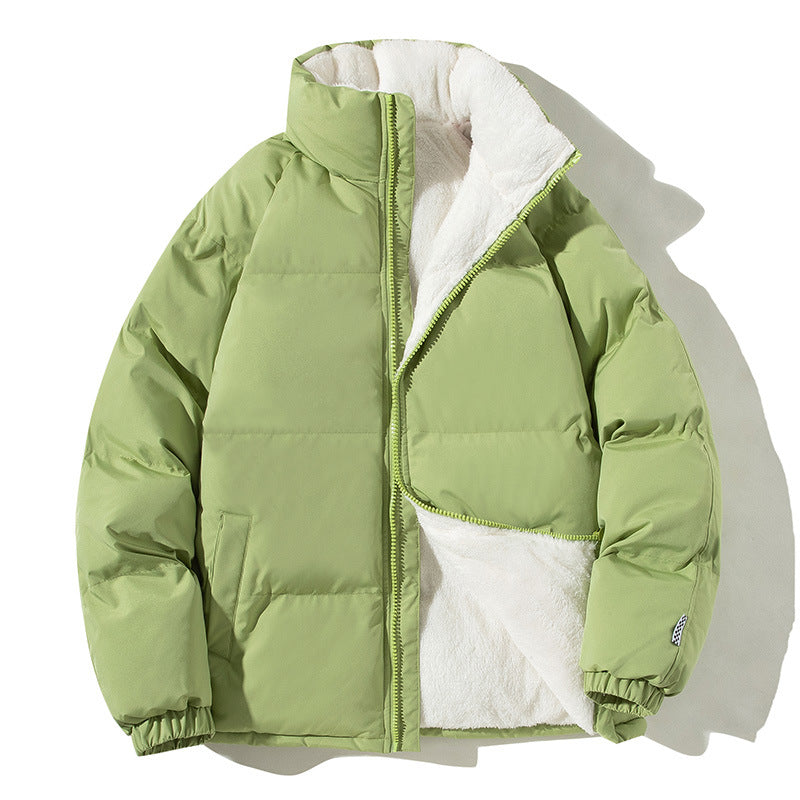 Unisex winterjas met opstaande kraag, teddyvoering en zakken