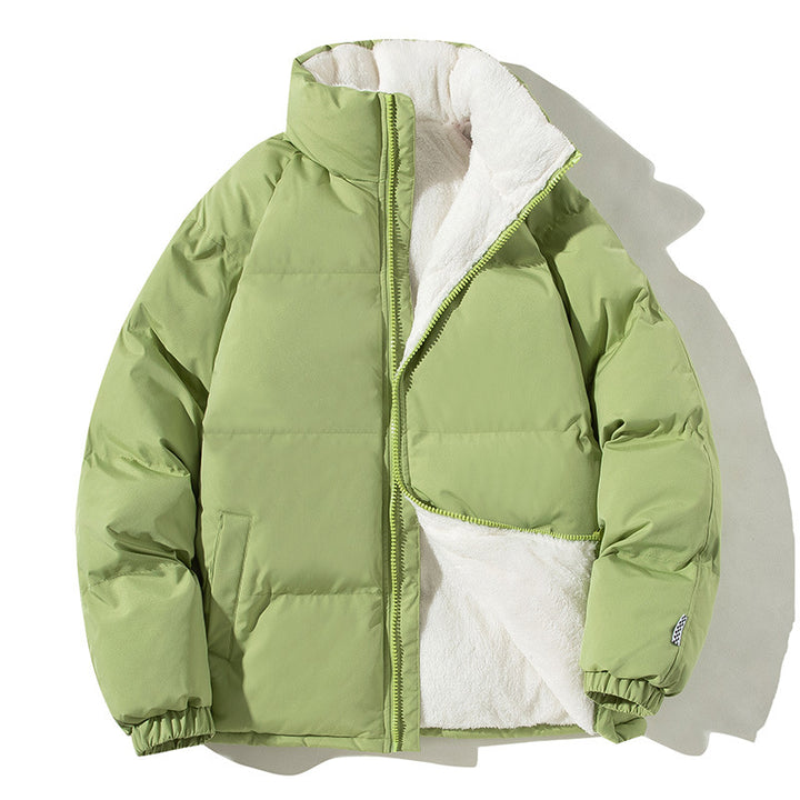 Unisex winterjas met opstaande kraag, teddyvoering en zakken