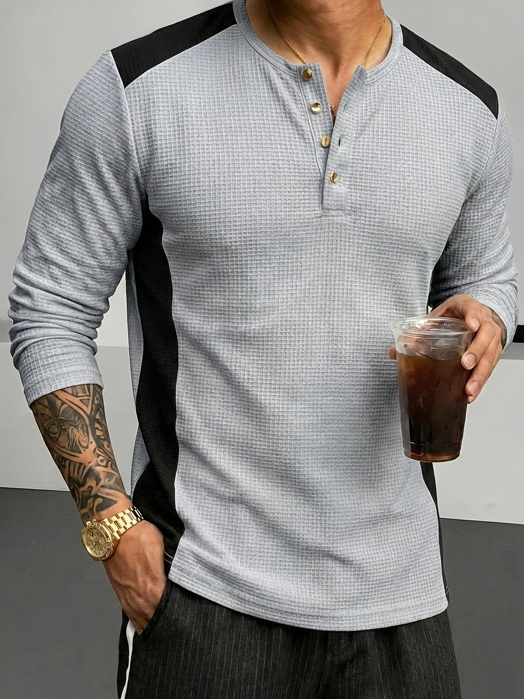 Curtis | Getextureerde Lange Mouwen Henley