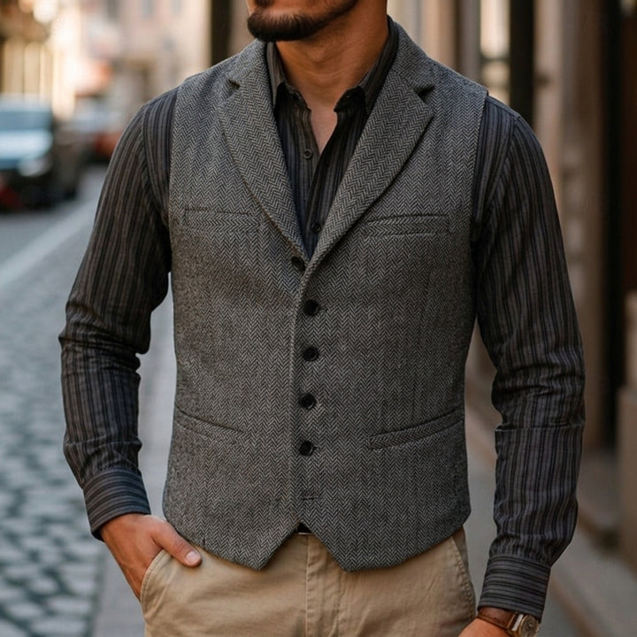 Bennett | Dubbelzijdige Herringbone Gilet