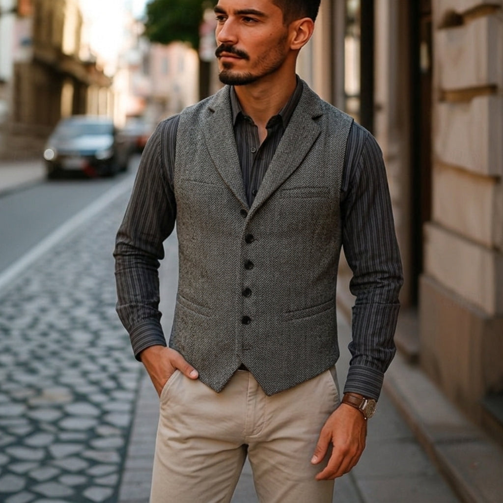 Bennett | Dubbelzijdige Herringbone Gilet