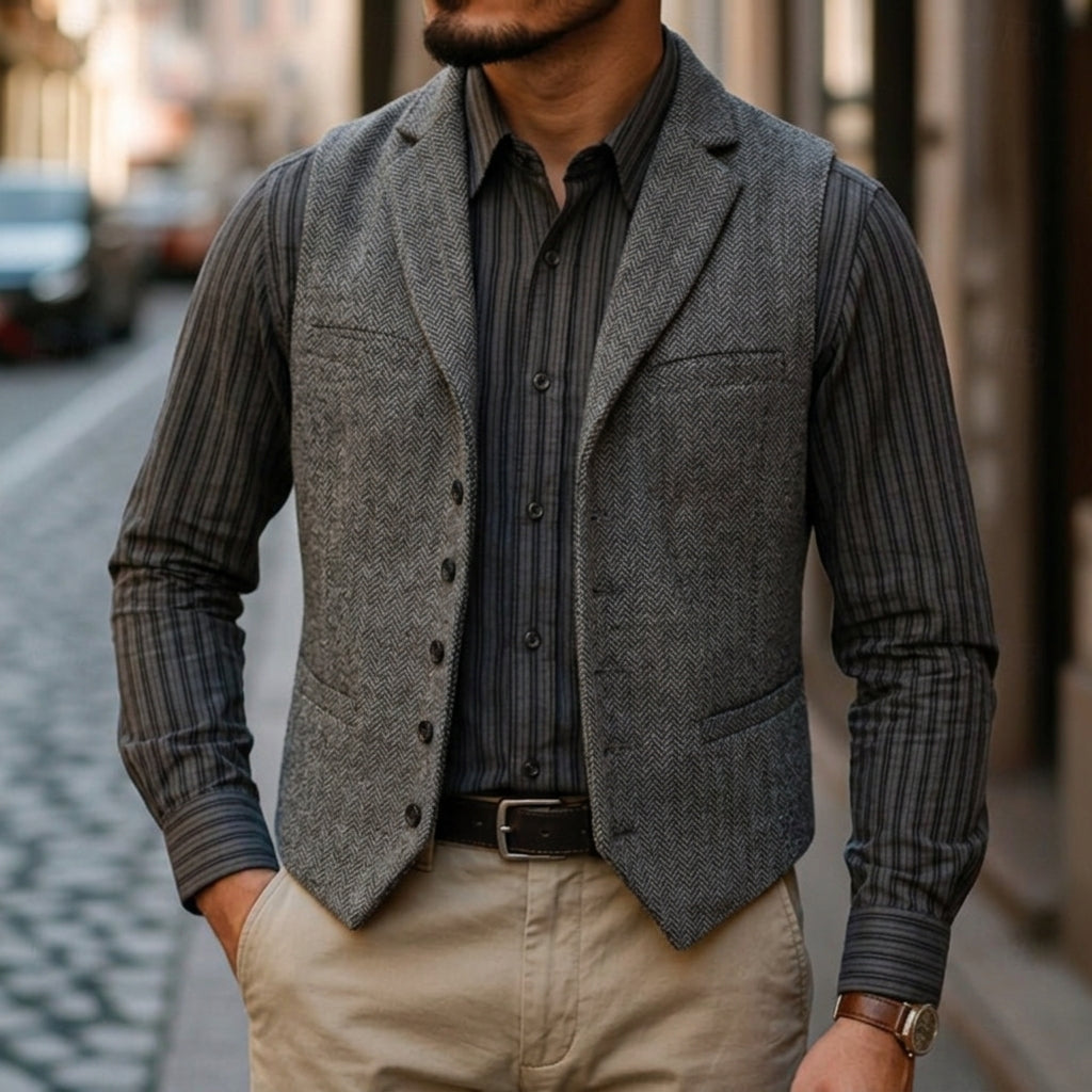 Bennett | Dubbelzijdige Herringbone Gilet