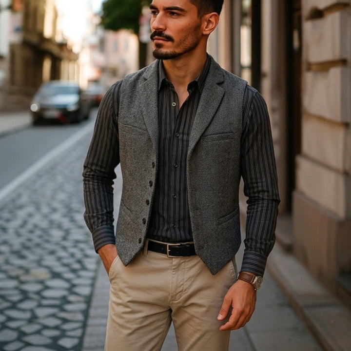 Bennett | Dubbelzijdige Herringbone Gilet