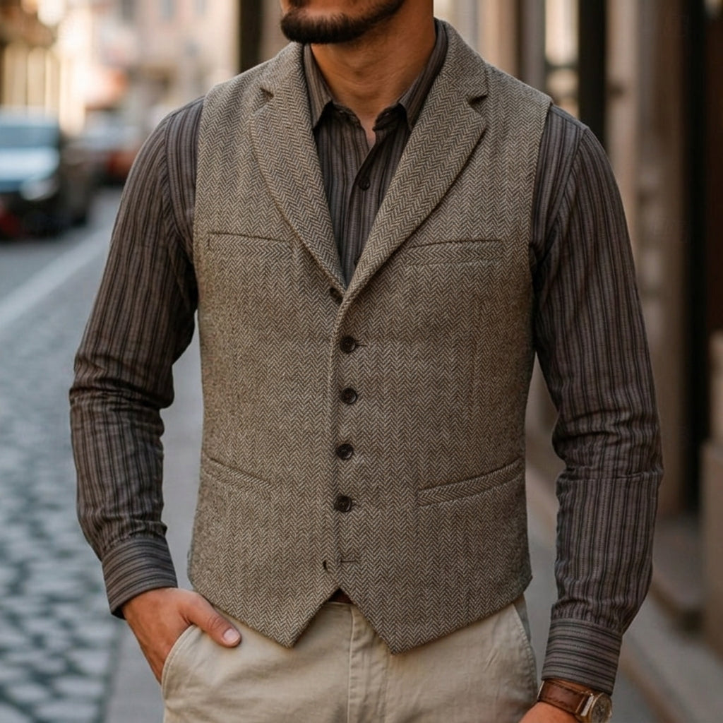 Bennett | Dubbelzijdige Herringbone Gilet