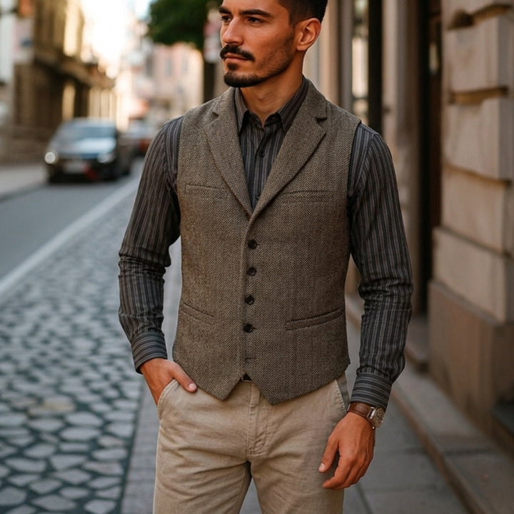 Bennett | Dubbelzijdige Herringbone Gilet