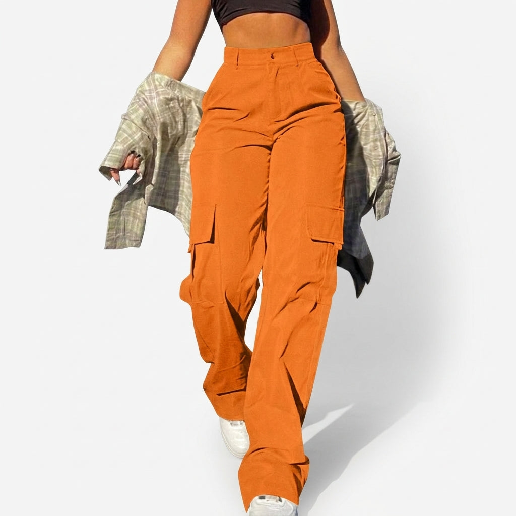 Bonnie | Hoge Taille Wijde Cargo Broek