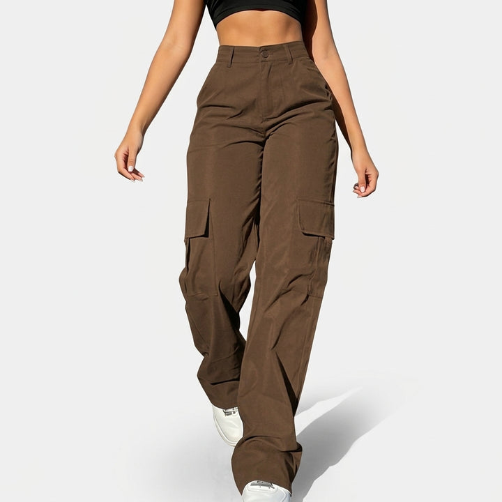 Bonnie | Hoge Taille Wijde Cargo Broek