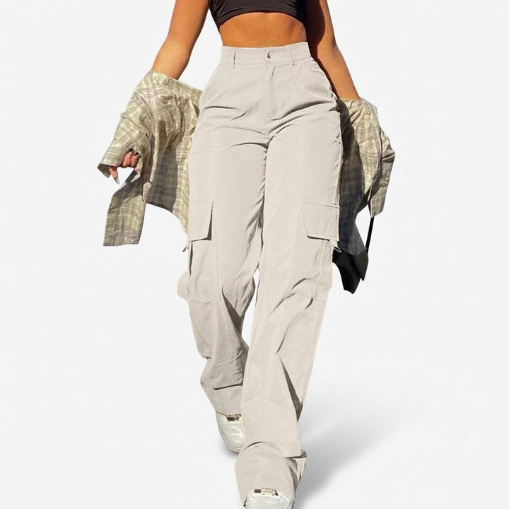 Bonnie | Hoge Taille Wijde Cargo Broek