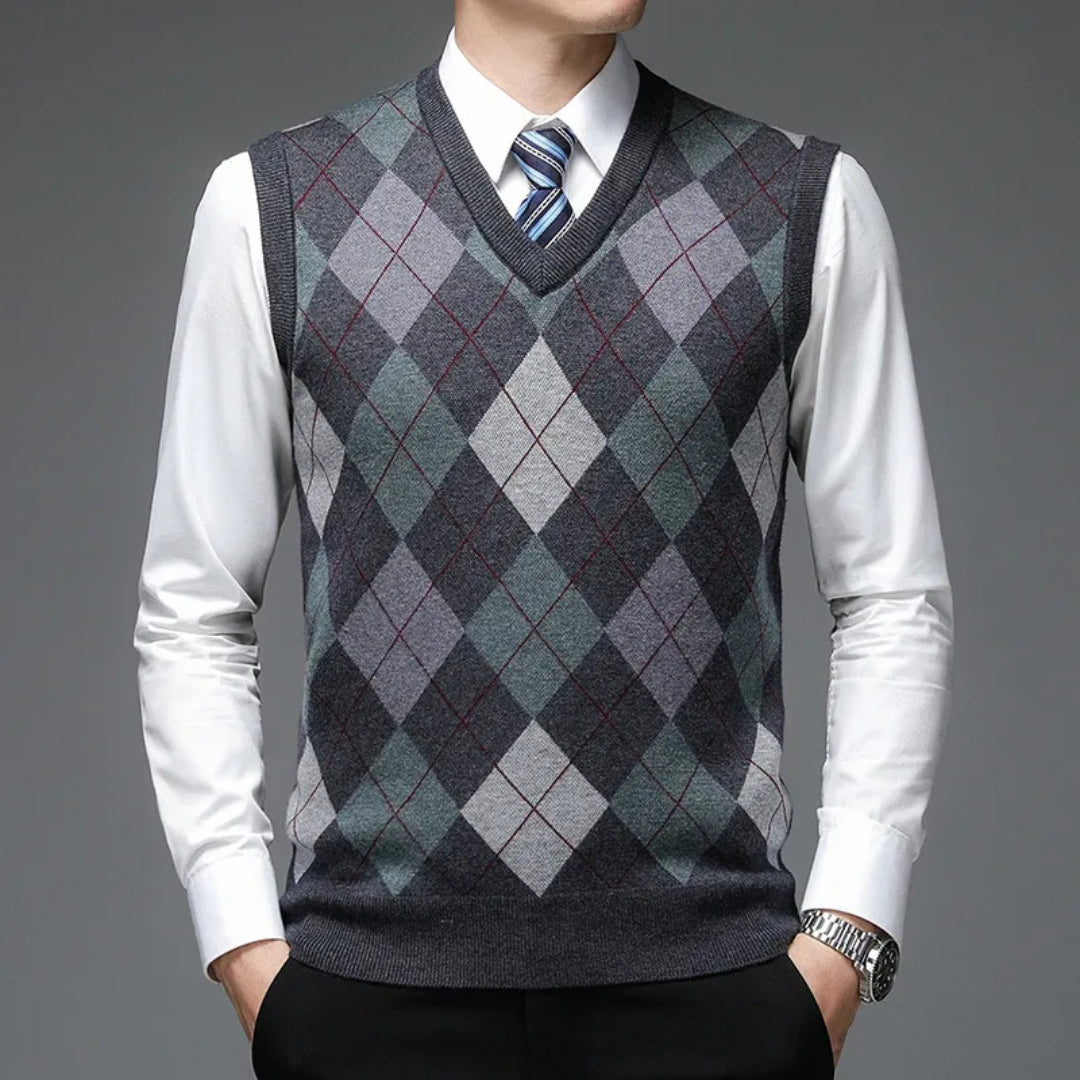 Chandler | Klassieke Argyle Trui Vest