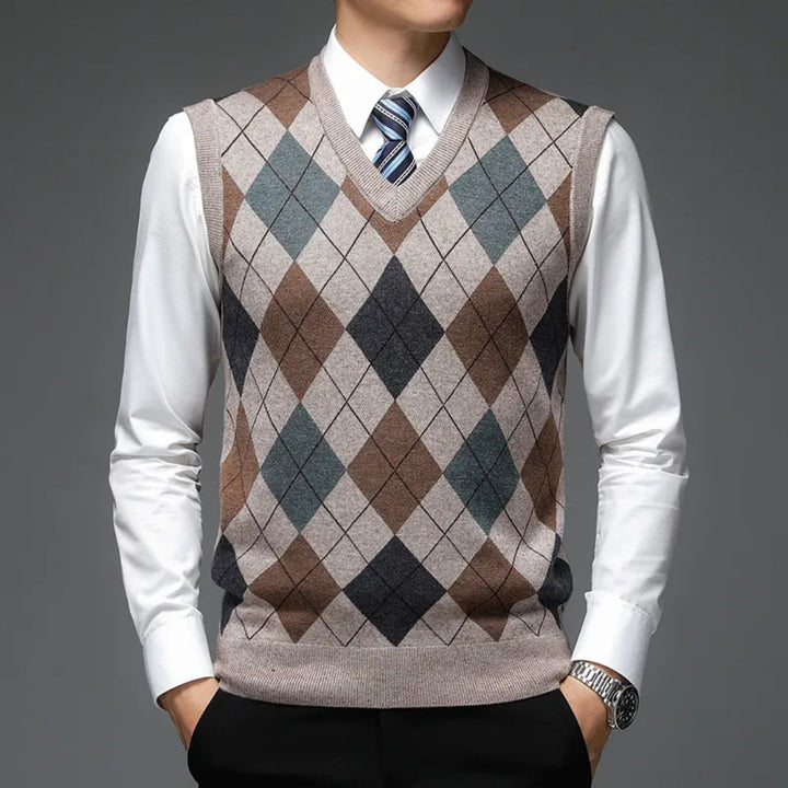 Chandler | Klassieke Argyle Trui Vest