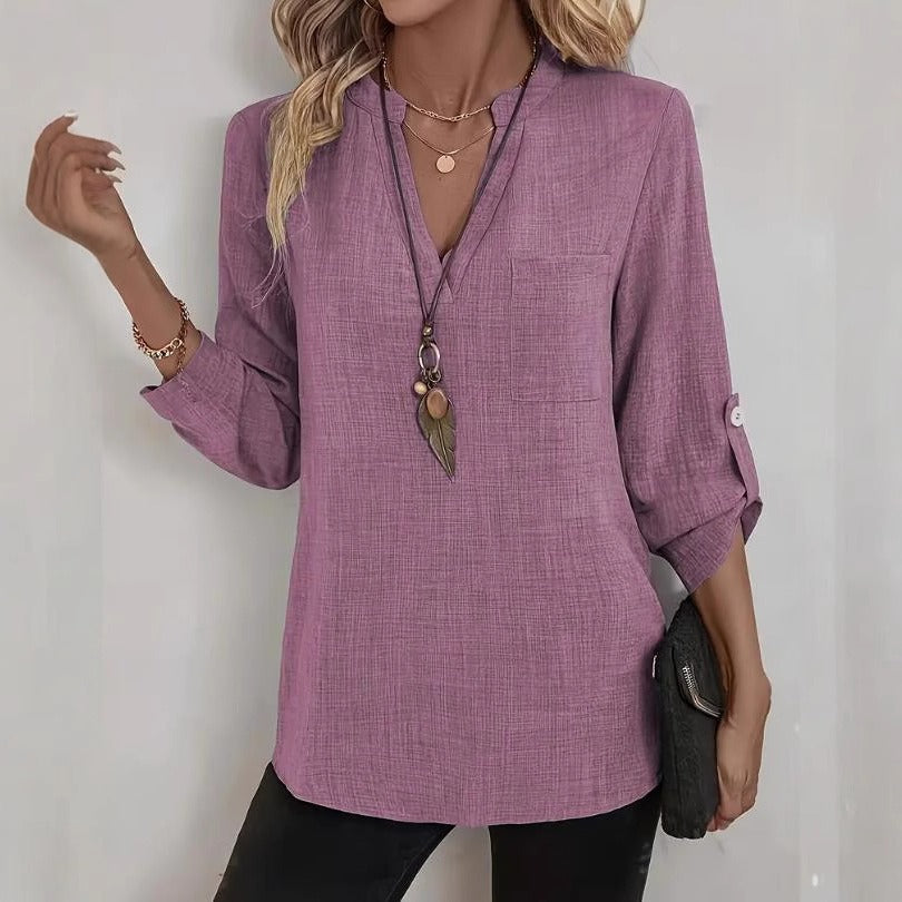 Corinne | Verfijnde V-Hals Blouse
