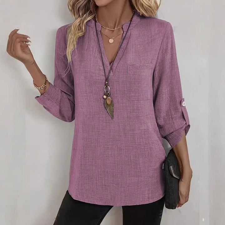 Corinne | Verfijnde V-Hals Blouse