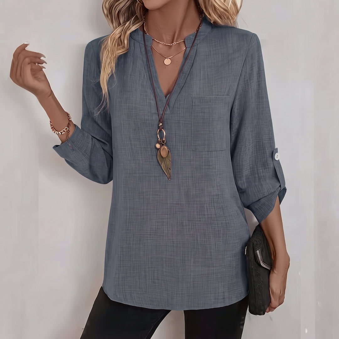 Corinne | Verfijnde V-Hals Blouse