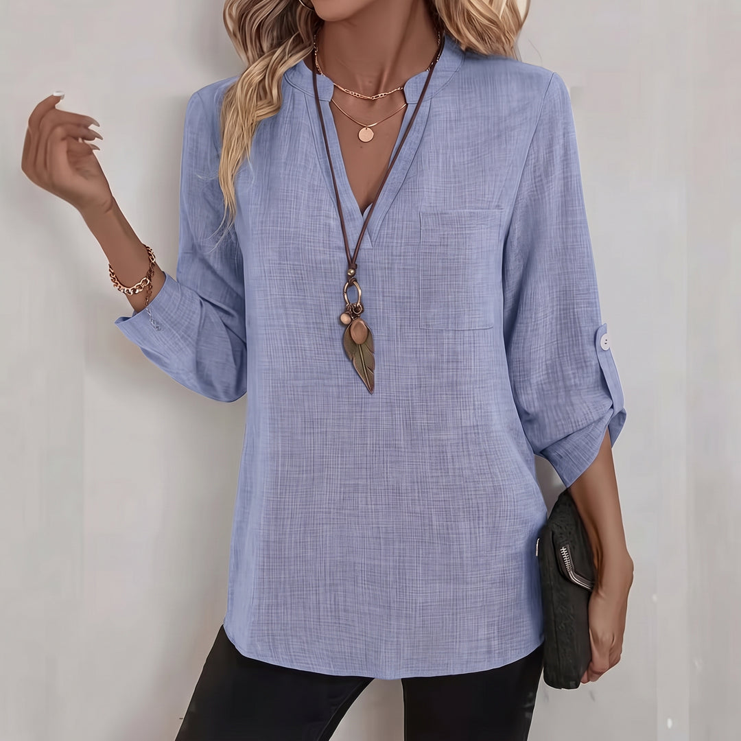 Corinne | Verfijnde V-Hals Blouse
