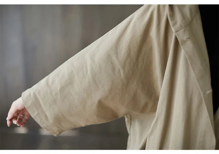 Dames Oversized Trenchcoat met Capuchon en Lange Snit
