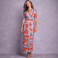 Emilia | Elegante Maxi Jurk met Middellange Mouwen