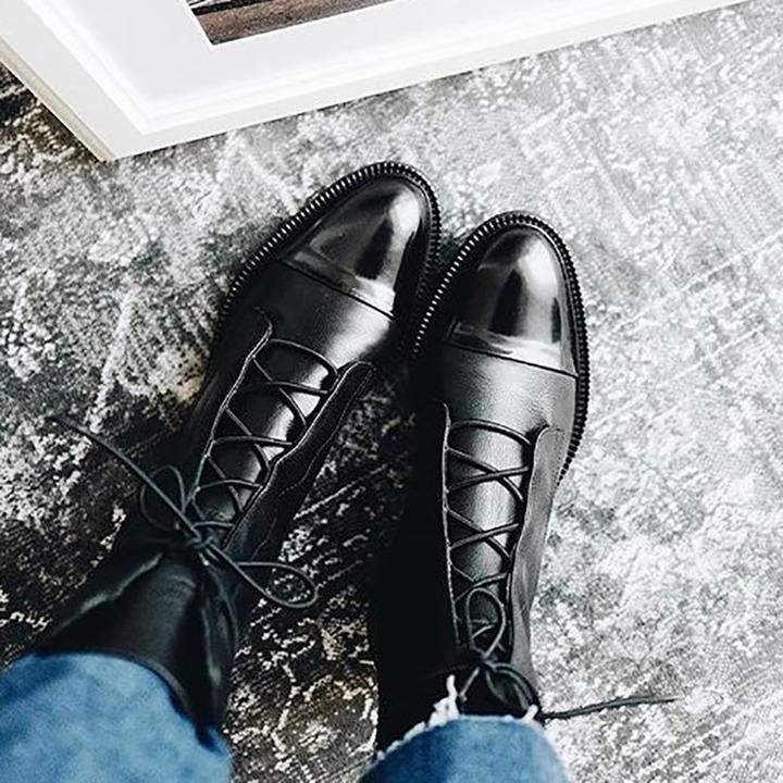 Sophia | Elegante Veterschoenen tot de Enkel