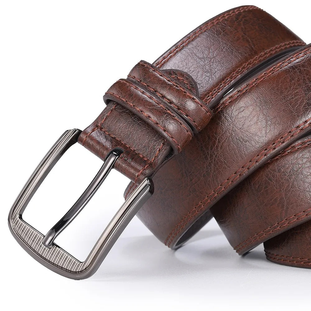 Heren Riem met Stalen Pin Gesp en Klassiek Ontwerp