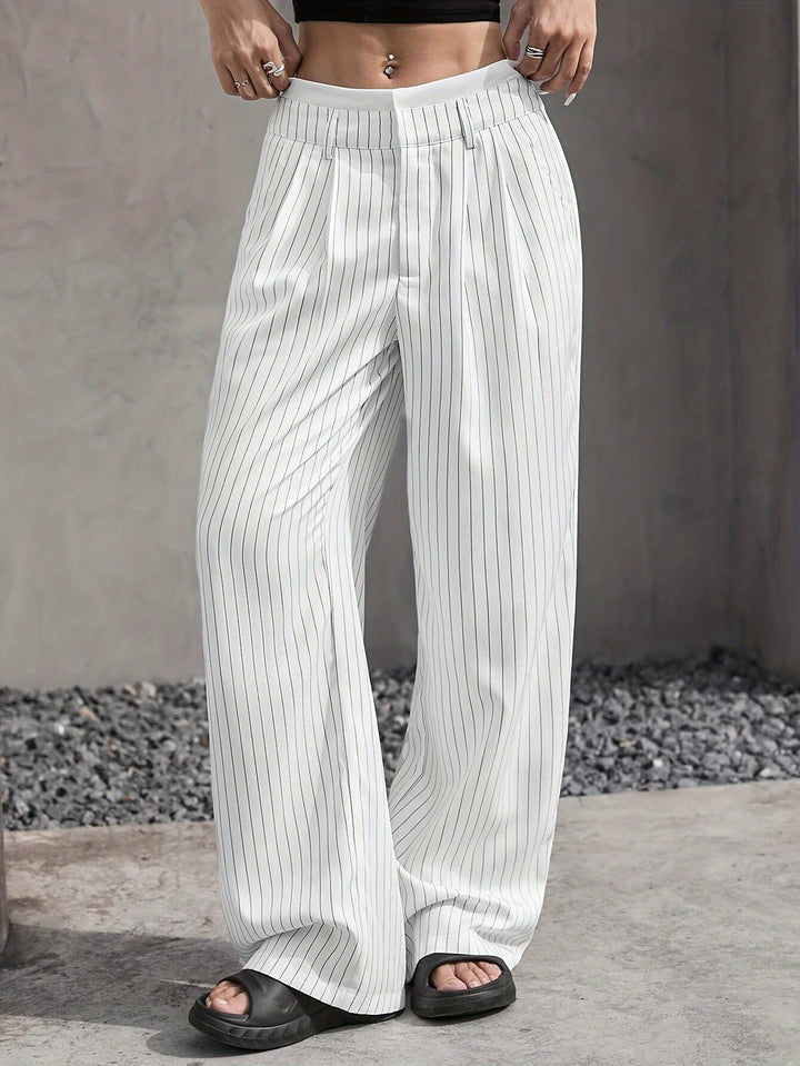 Grace | Casual Gestreepte Wijde Broek