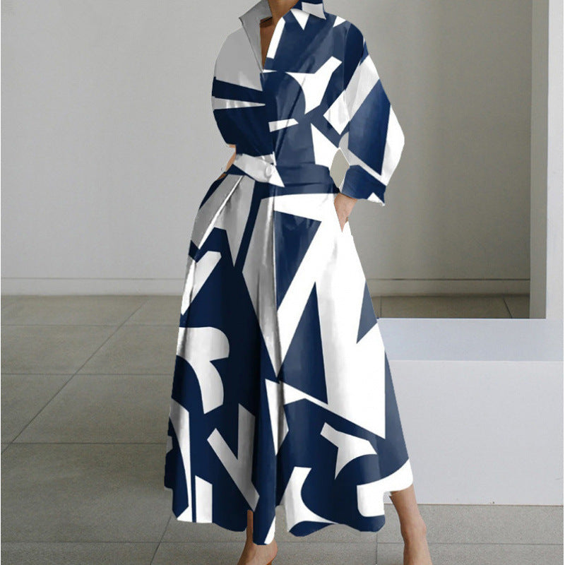 Alora | Elegante Maxi Jurk met Vooroverlap en Kraag