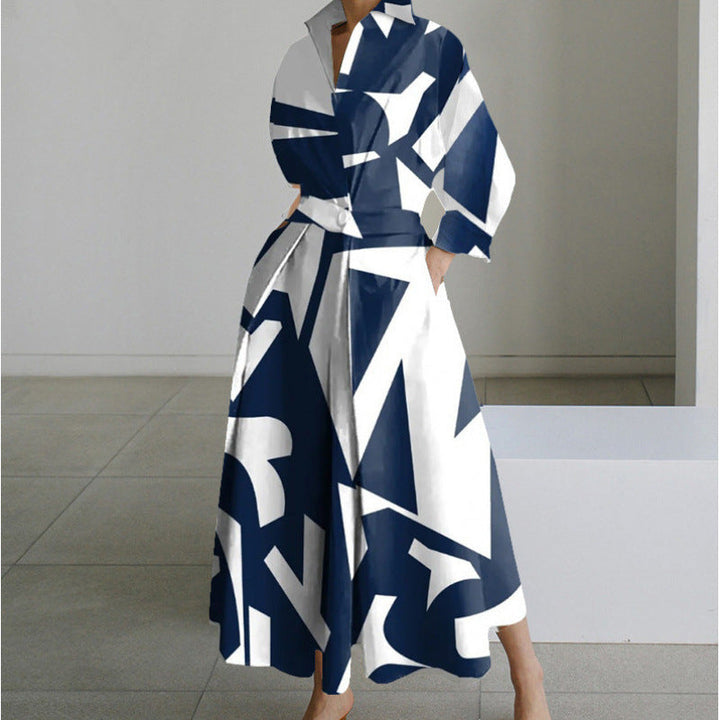 Alora | Elegante Maxi Jurk met Vooroverlap en Kraag