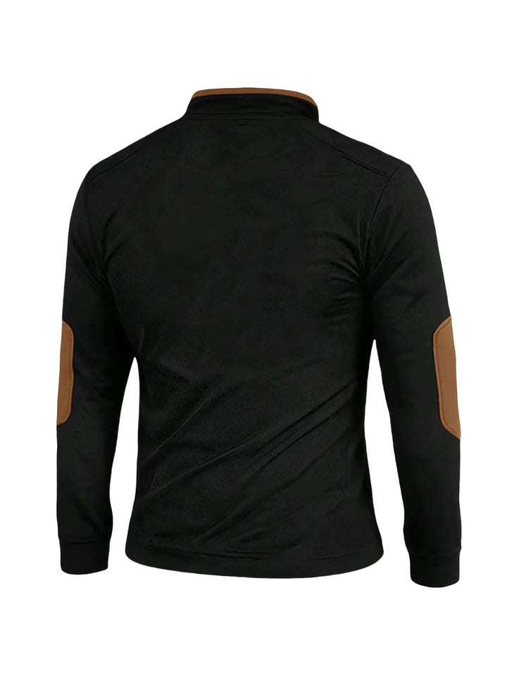 Rory | Textured Colour-Block Quarter-Zip Pullover