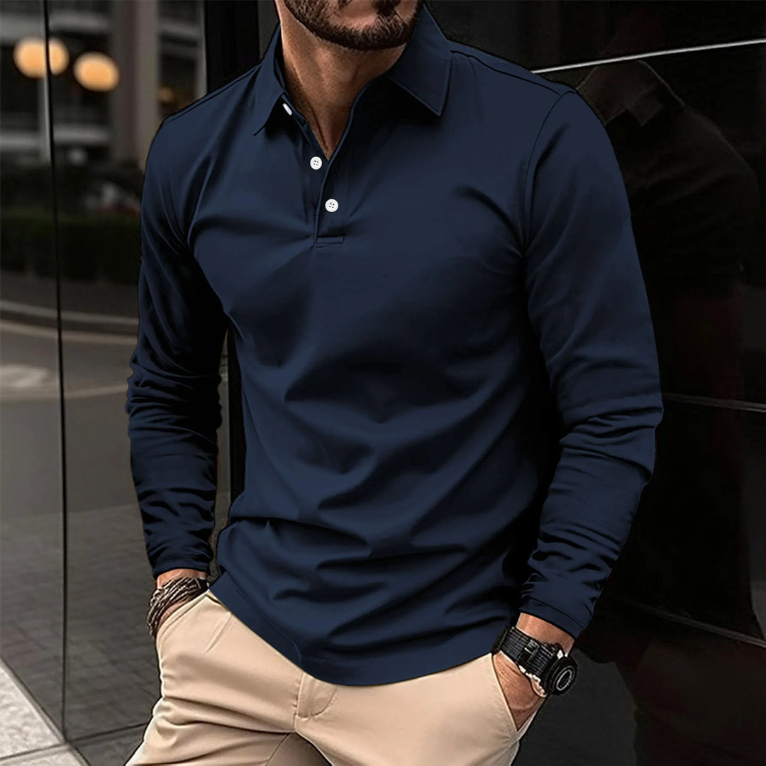 Luca | Slim Casual Polo met Lange Mouwen