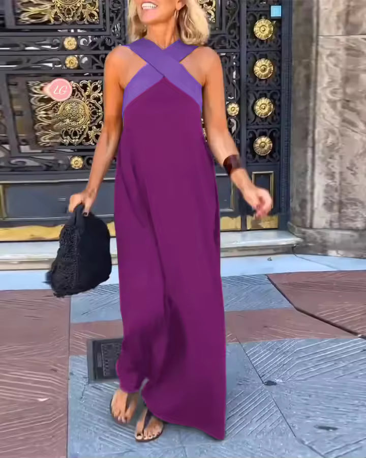 Carolina | Vintage Hollow Shoulder Maxi Jurk