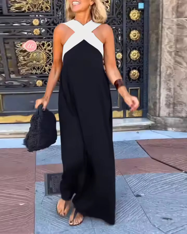 Carolina | Vintage Hollow Shoulder Maxi Jurk