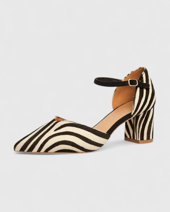 Natalie | Elegante Puntige Gestreepte Hakken