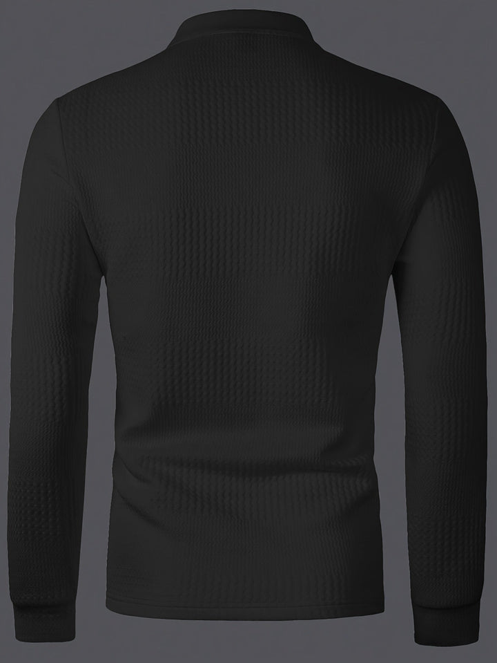 Fletcher | Textured Longsleeve Polo Shirt
