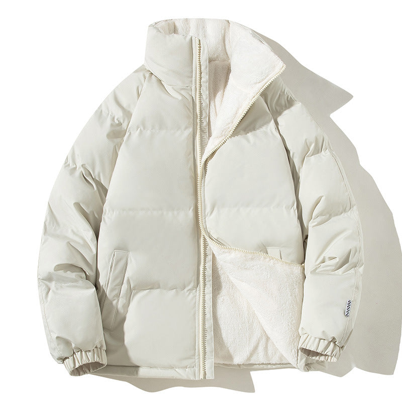Unisex winterjas met opstaande kraag, teddyvoering en zakken